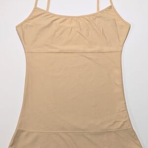 Jockey Womens Cami Shapewear Size M Beige Midriff Tamer Slimming Tank Adjustable